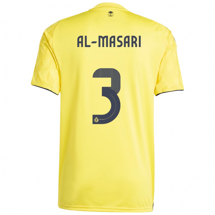 גברים Wade Al-Masari #3 צהוב שחור ג'רזי ביתית 2025/26 חולצה קצרה
