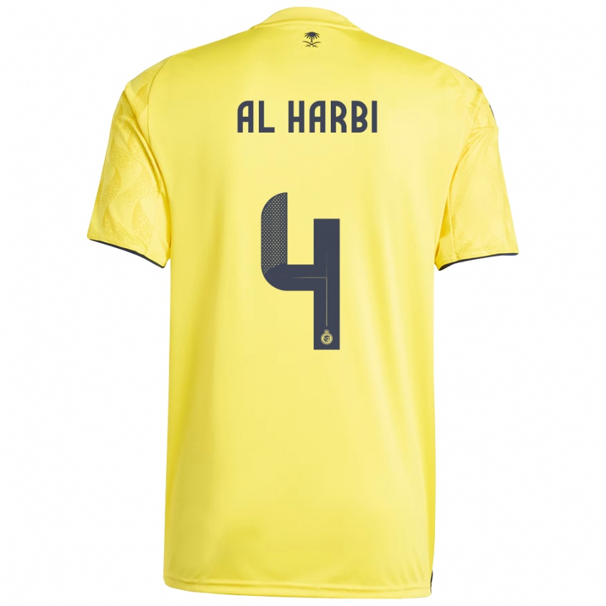 גברים Fay Al-Harbi #4 צהוב שחור ג'רזי ביתית 2025/26 חולצה קצרה