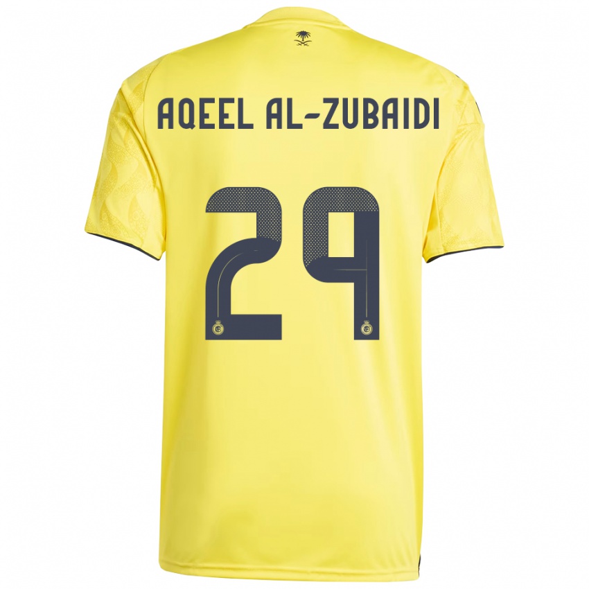 גברים Fahad Aqeel Al-Zubaidi #29 צהוב שחור ג'רזי ביתית 2025/26 חולצה קצרה