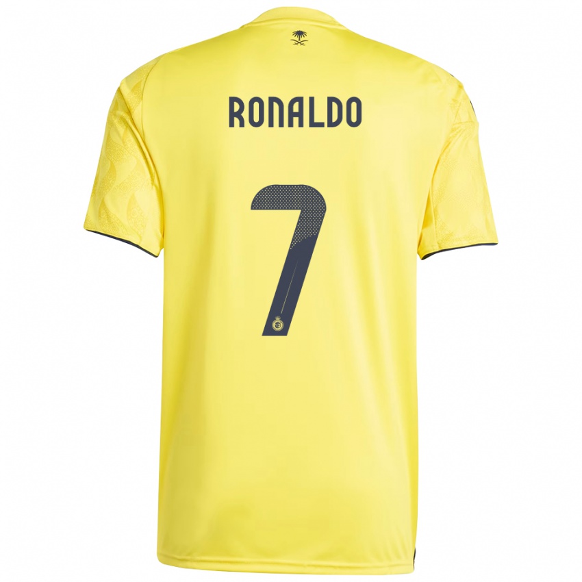 גברים כריסטיאנו רונאלדו #7 צהוב שחור ג'רזי ביתית 2025/26 חולצה קצרה