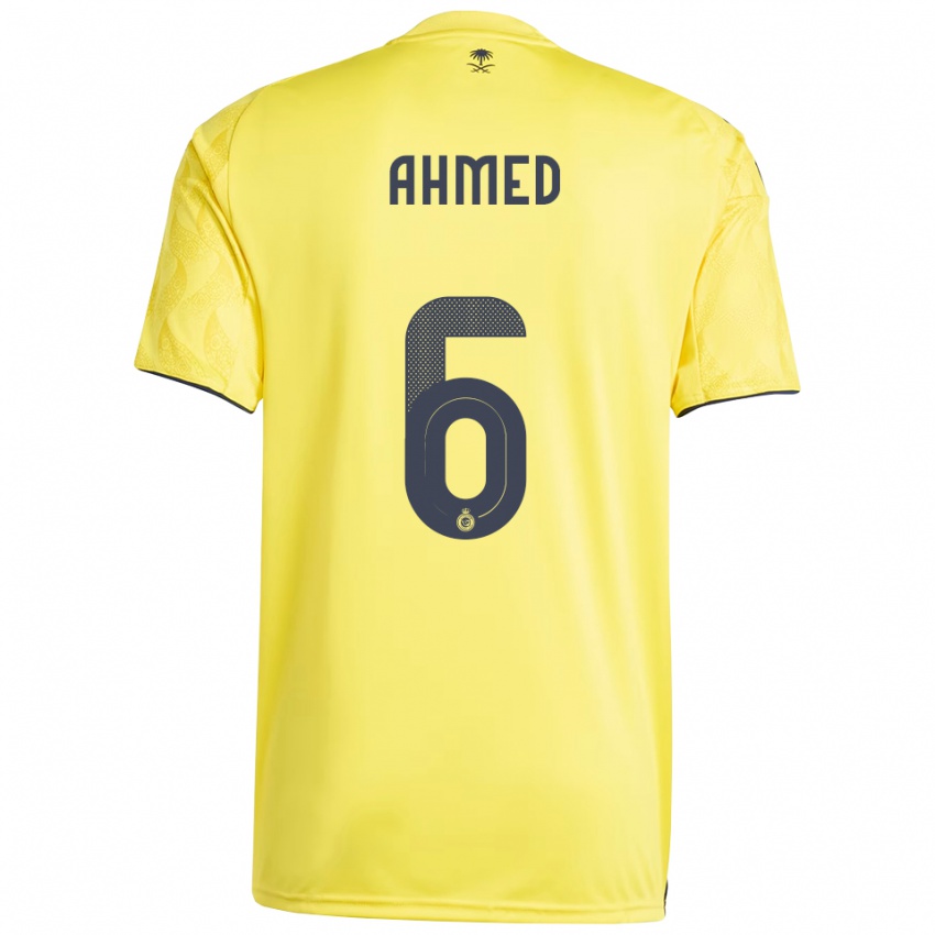 גברים Aseel Ahmed #6 צהוב שחור ג'רזי ביתית 2025/26 חולצה קצרה