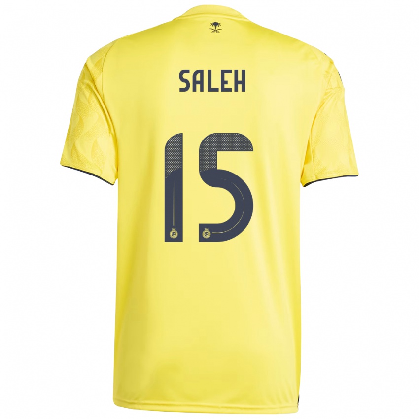 גברים Rinas Saleh #15 צהוב שחור ג'רזי ביתית 2025/26 חולצה קצרה