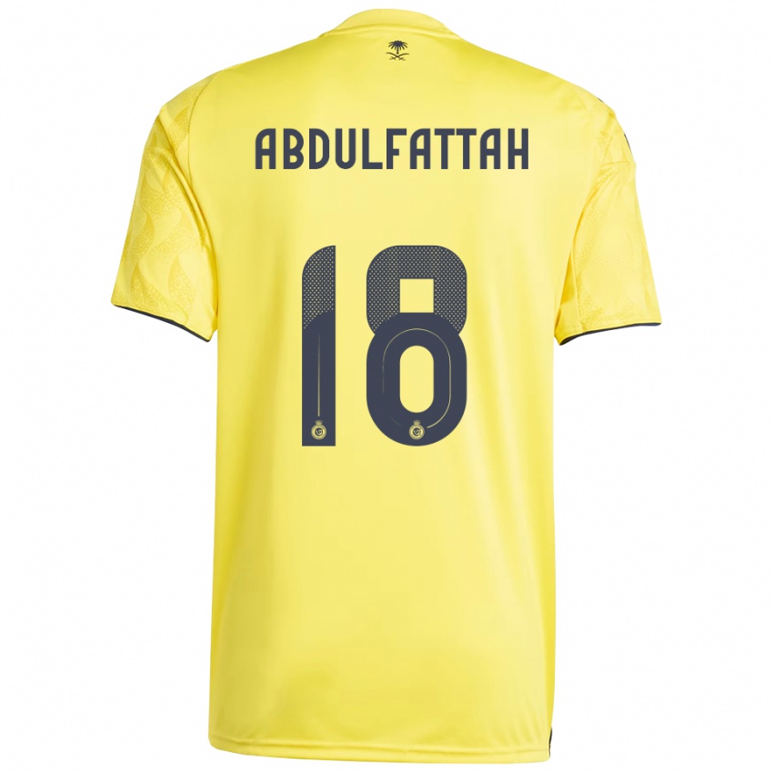 גברים עבדולפתאח אדם #18 צהוב שחור ג'רזי ביתית 2025/26 חולצה קצרה