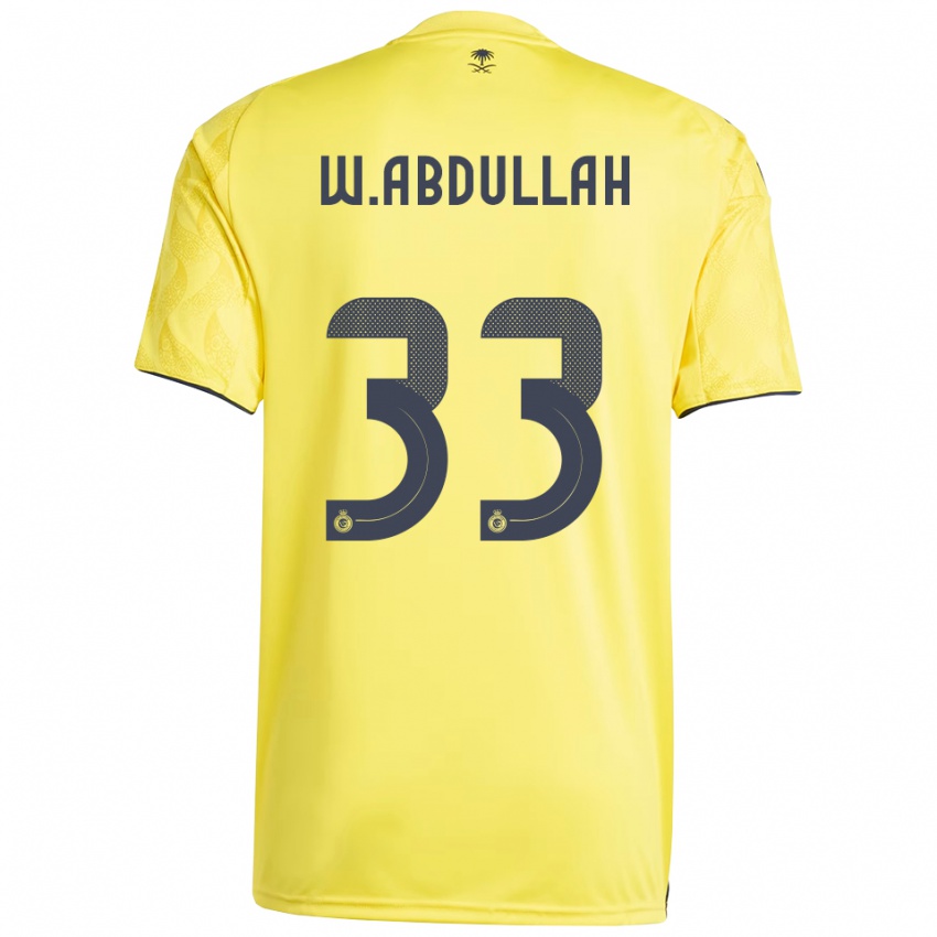 גברים ווליד עבדאללה #33 צהוב שחור ג'רזי ביתית 2025/26 חולצה קצרה