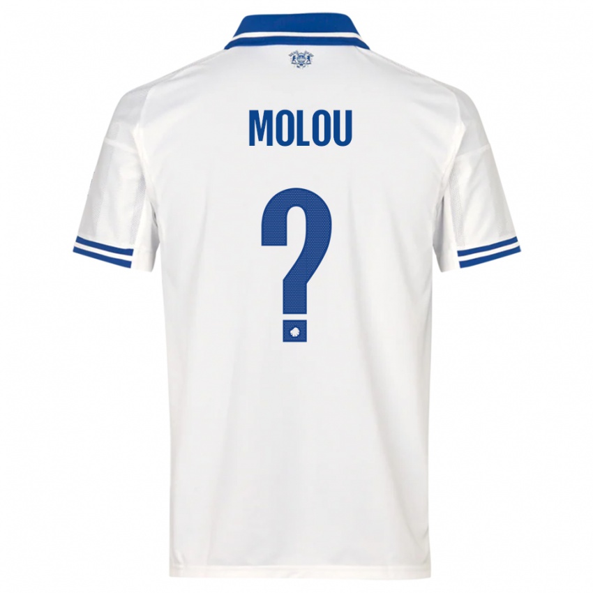 גברים Yvann Molou #0 לבן כחול ג'רזי ביתית 2025/26 חולצה קצרה