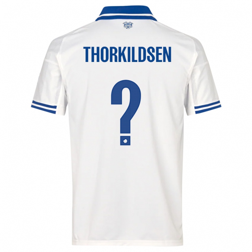 גברים Elias Thorkildsen #0 לבן כחול ג'רזי ביתית 2025/26 חולצה קצרה