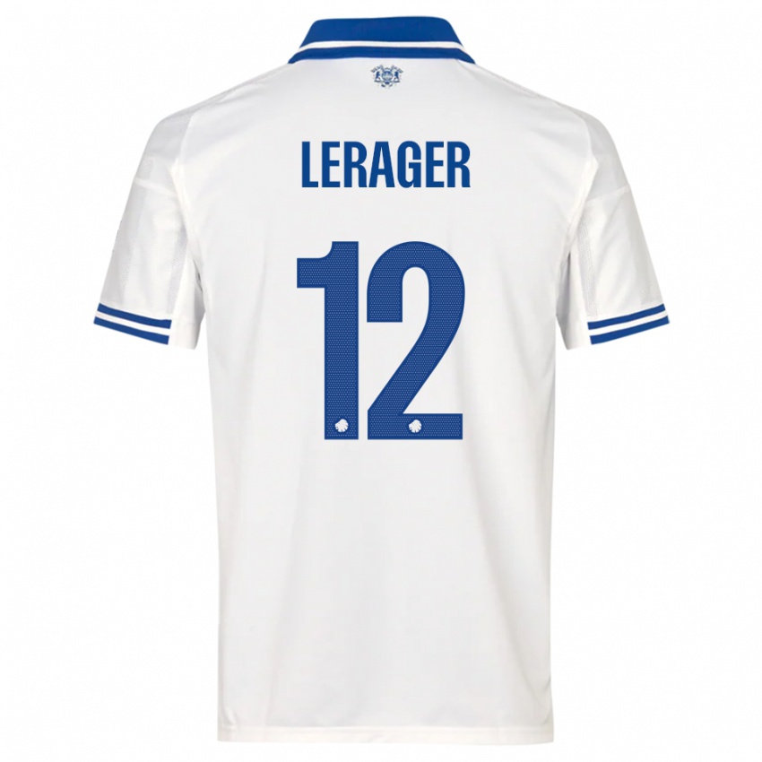גברים לוקאס לראגר #12 לבן כחול ג'רזי ביתית 2025/26 חולצה קצרה