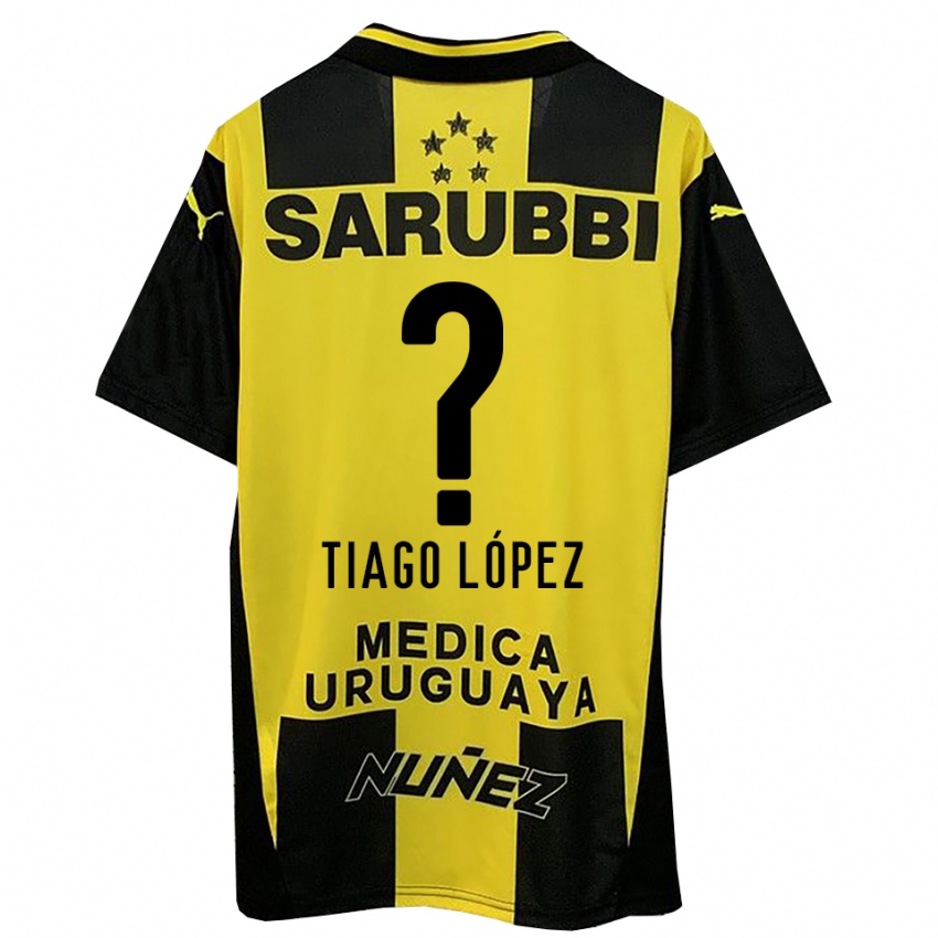 גברים Tiago López #0 צהוב שחור ג'רזי ביתית 2025/26 חולצה קצרה