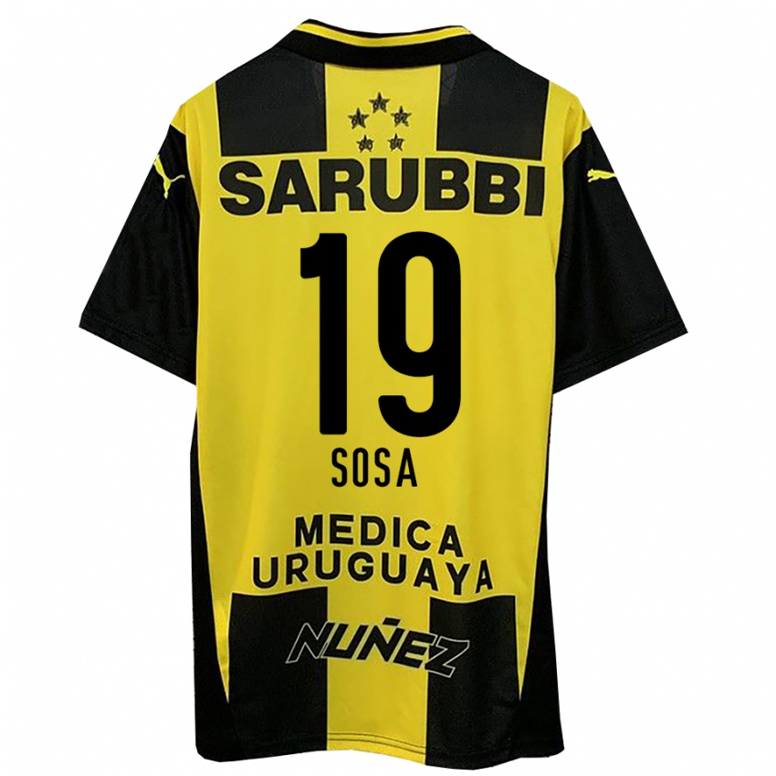 גברים Diego Sosa #19 צהוב שחור ג'רזי ביתית 2025/26 חולצה קצרה