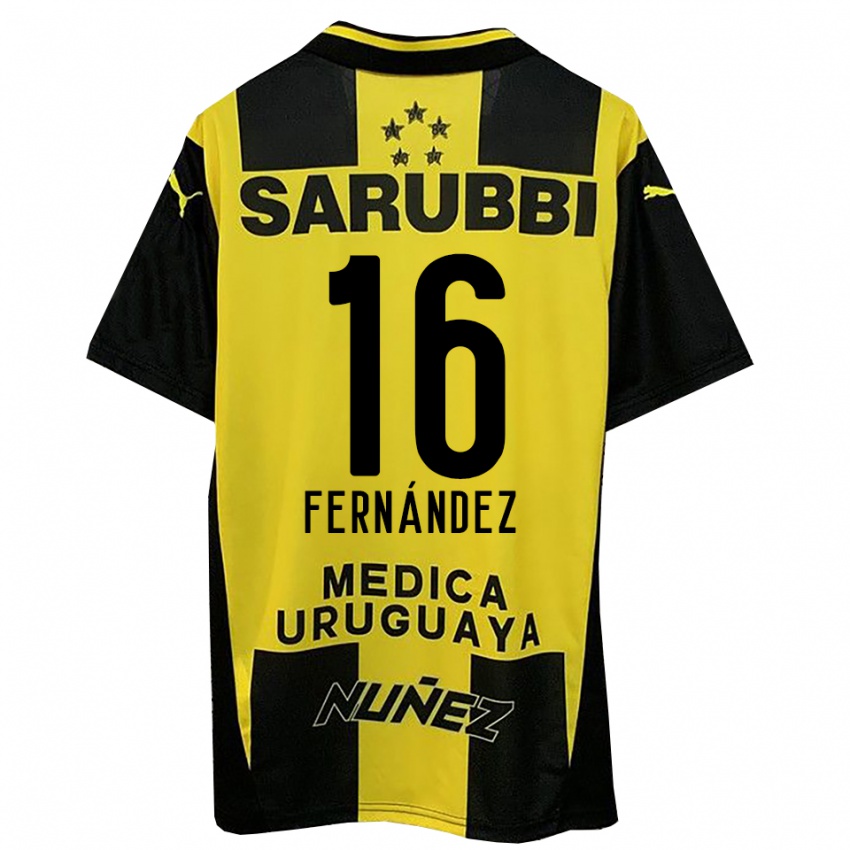 גברים Adrián Fernández #16 צהוב שחור ג'רזי ביתית 2025/26 חולצה קצרה