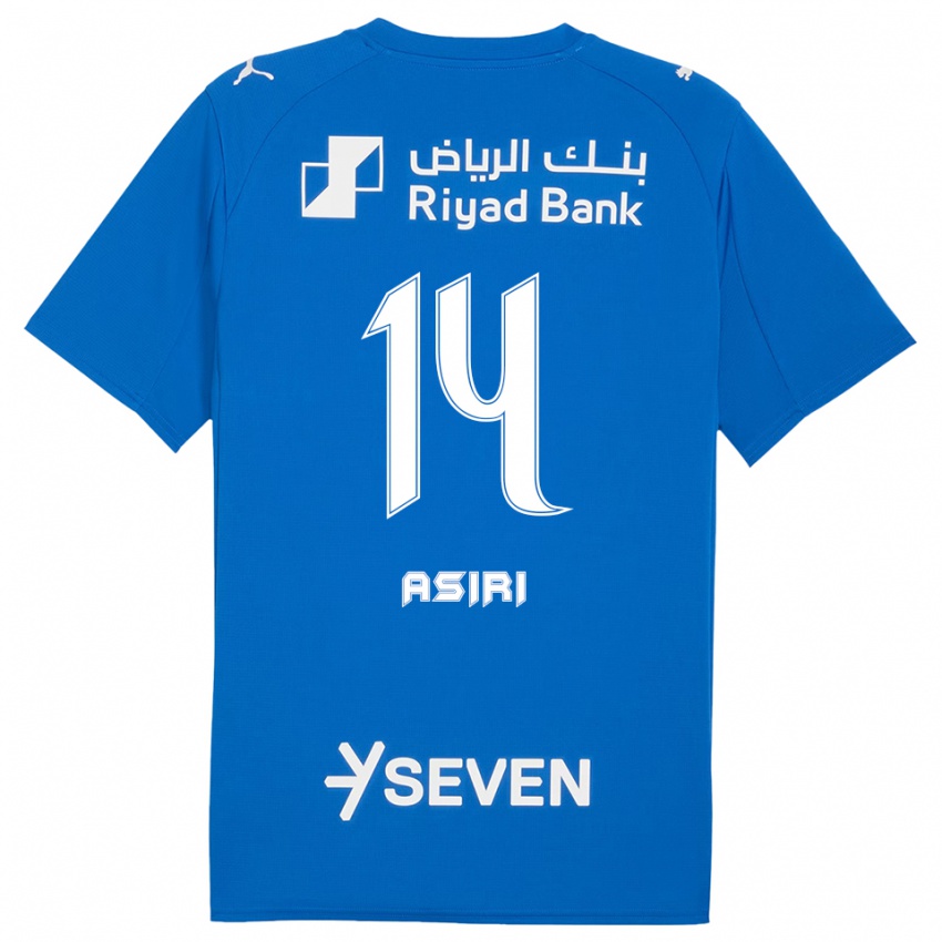 גברים Abdulaziz Asiri #14 כחול לבן ג'רזי ביתית 2025/26 חולצה קצרה
