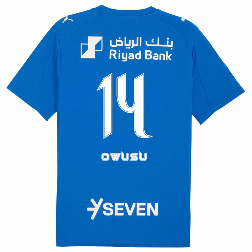 גברים Mavis Owusu #14 כחול לבן ג'רזי ביתית 2025/26 חולצה קצרה