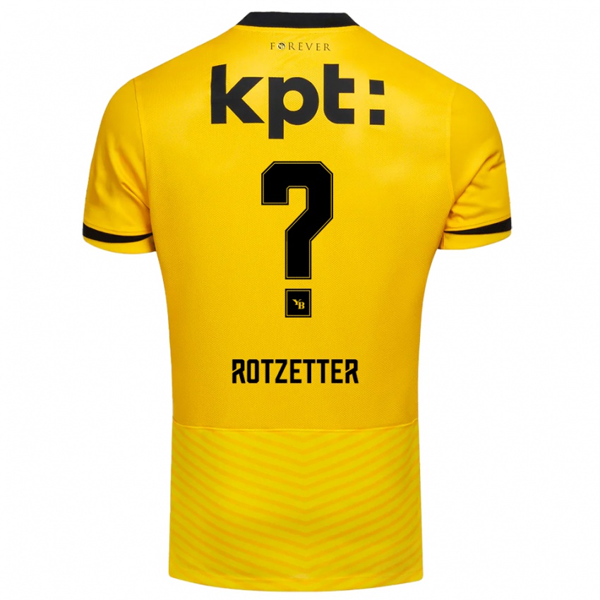 גברים Lenny Rotzetter #0 צהוב שחור ג'רזי ביתית 2025/26 חולצה קצרה