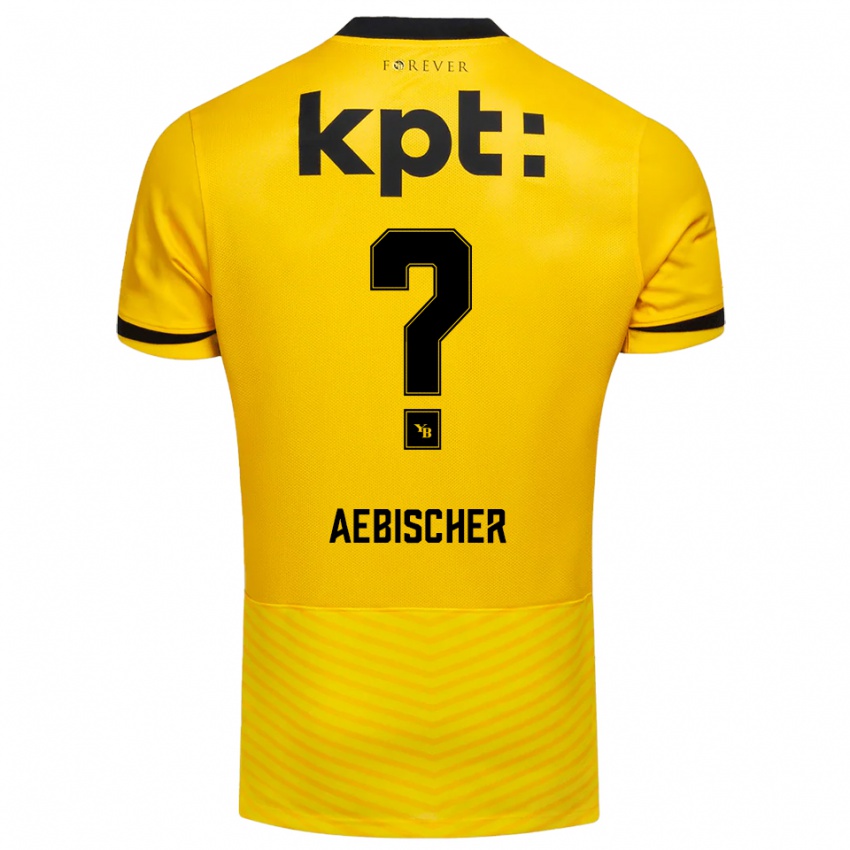 גברים Nico Aebischer #0 צהוב שחור ג'רזי ביתית 2025/26 חולצה קצרה