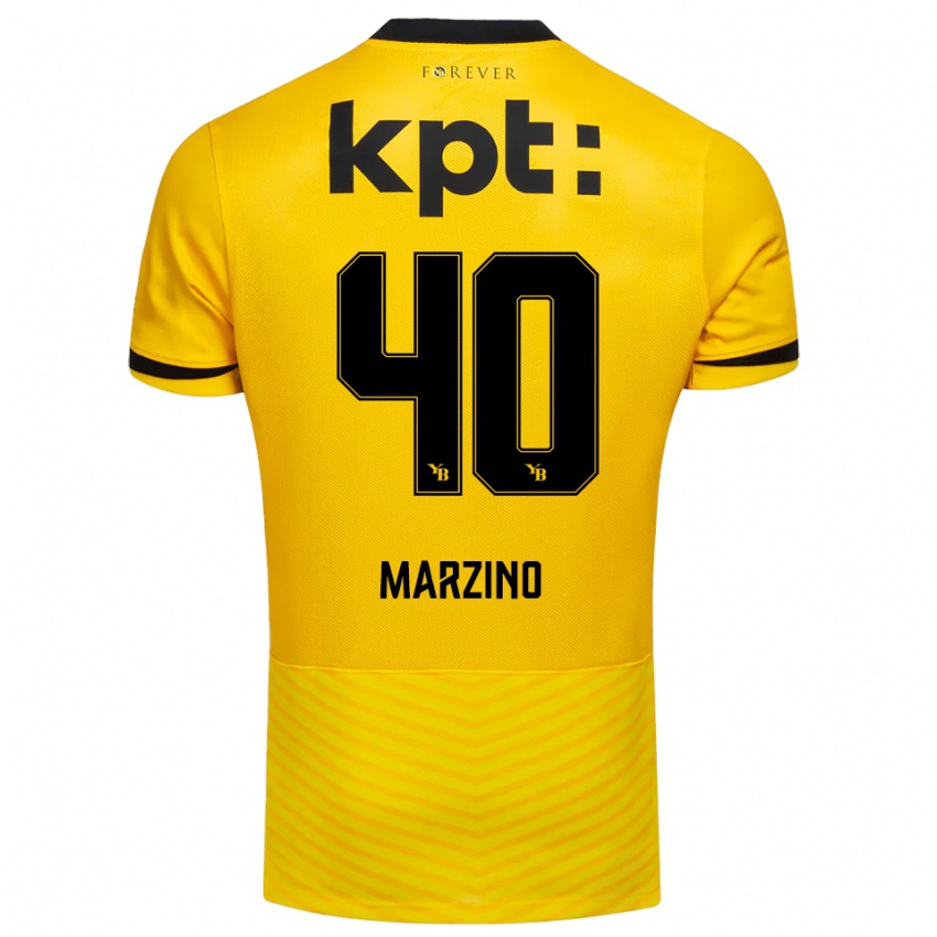 גברים דריו מרזינו #40 צהוב שחור ג'רזי ביתית 2025/26 חולצה קצרה