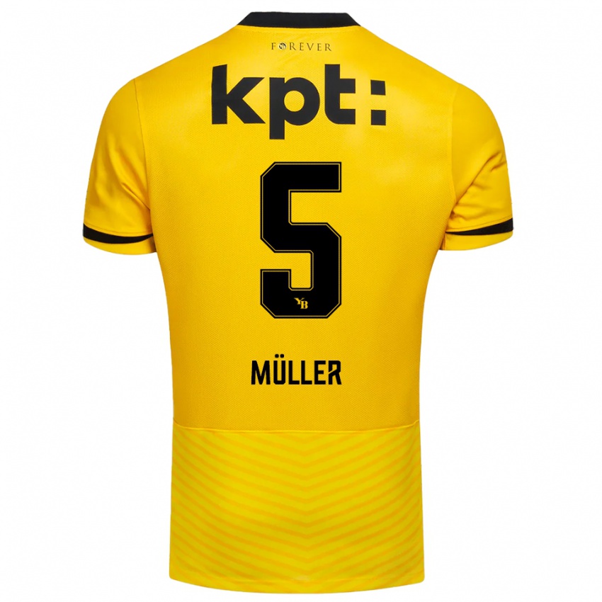 גברים Loy Müller #5 צהוב שחור ג'רזי ביתית 2025/26 חולצה קצרה