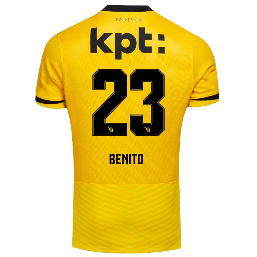 גברים לוריס בניטו #23 צהוב שחור ג'רזי ביתית 2025/26 חולצה קצרה