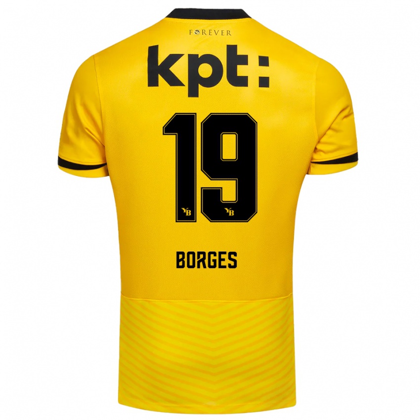 גברים David Borges #19 צהוב שחור ג'רזי ביתית 2025/26 חולצה קצרה