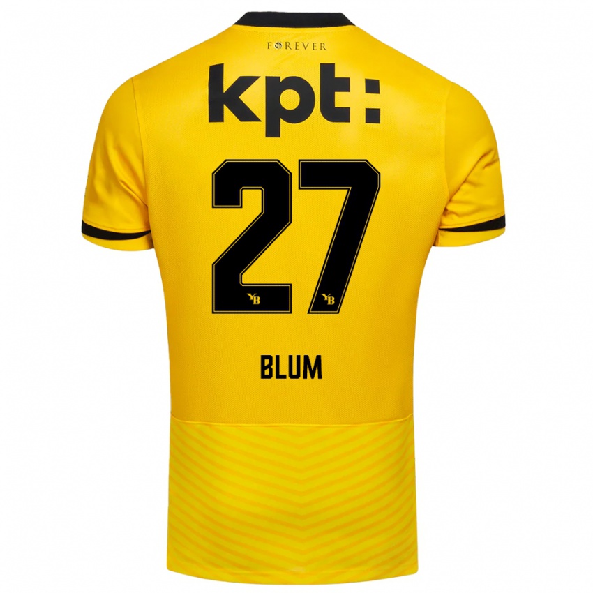 גברים לוין בלום #27 צהוב שחור ג'רזי ביתית 2025/26 חולצה קצרה