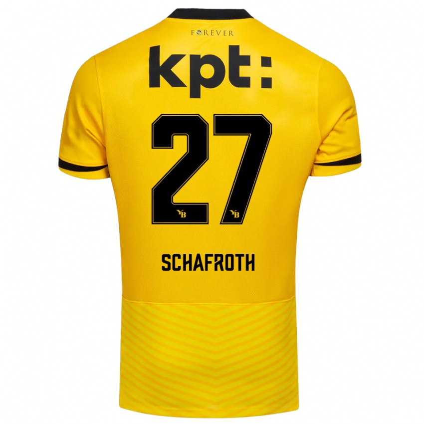 גברים Reto Schafroth #27 צהוב שחור ג'רזי ביתית 2025/26 חולצה קצרה