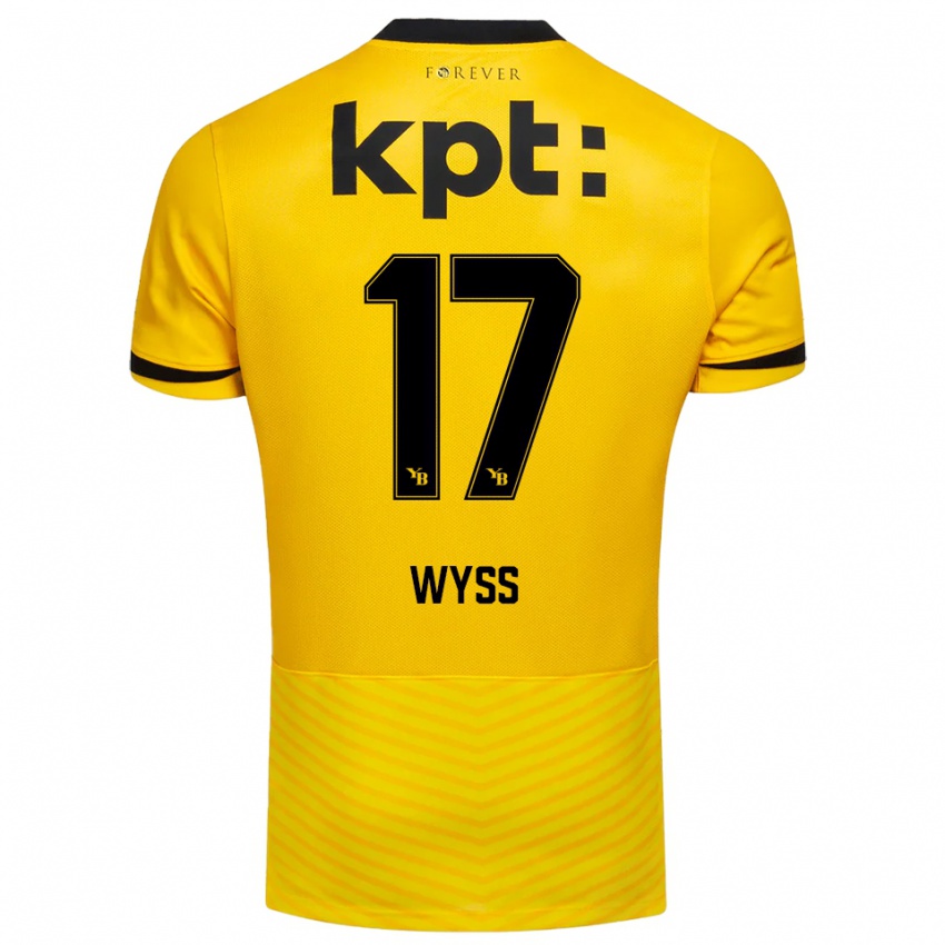 גברים Ryan Wyss #17 צהוב שחור ג'רזי ביתית 2025/26 חולצה קצרה