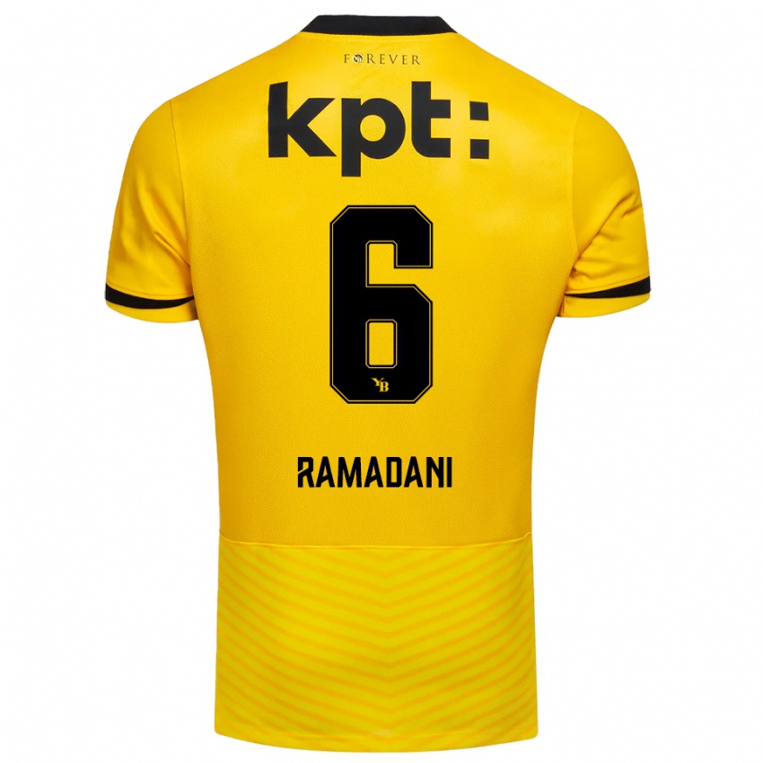 גברים Leon Ramadani #6 צהוב שחור ג'רזי ביתית 2025/26 חולצה קצרה