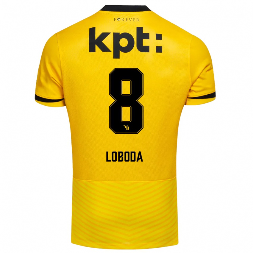 גברים Vincent Loboda #8 צהוב שחור ג'רזי ביתית 2025/26 חולצה קצרה
