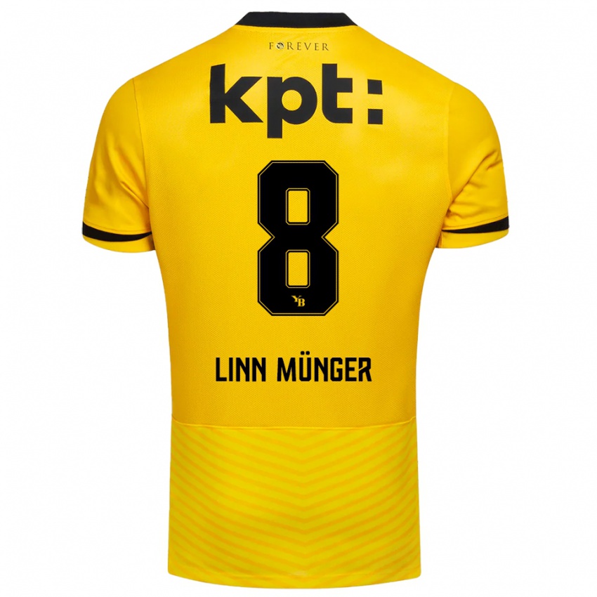 גברים נועה לין מאנגר #8 צהוב שחור ג'רזי ביתית 2025/26 חולצה קצרה