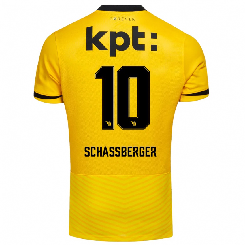 גברים יוליה שסברגר #10 צהוב שחור ג'רזי ביתית 2025/26 חולצה קצרה