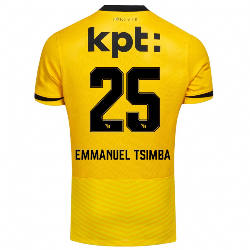 גברים Felix Emmanuel Tsimba #25 צהוב שחור ג'רזי ביתית 2025/26 חולצה קצרה