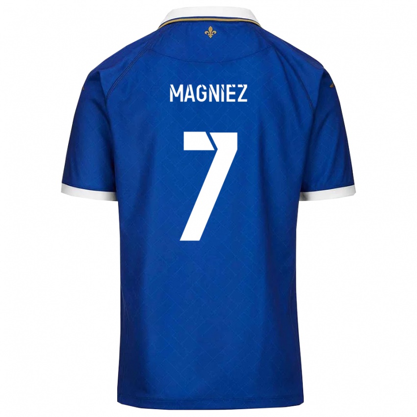 גברים Bastien Magniez #7 כחול זהב ג'רזי ביתית 2025/26 חולצה קצרה