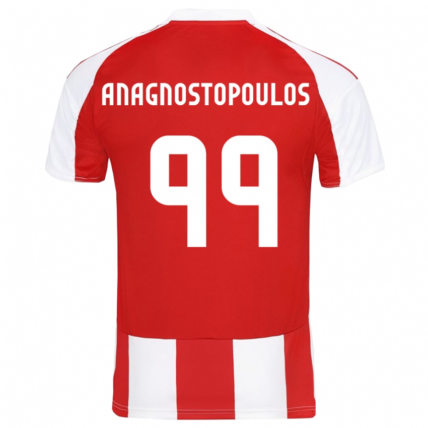 גברים אלכסנדרוס אנגנוסטופולוס #99 אדום לבן ג'רזי ביתית 2025/26 חולצה קצרה
