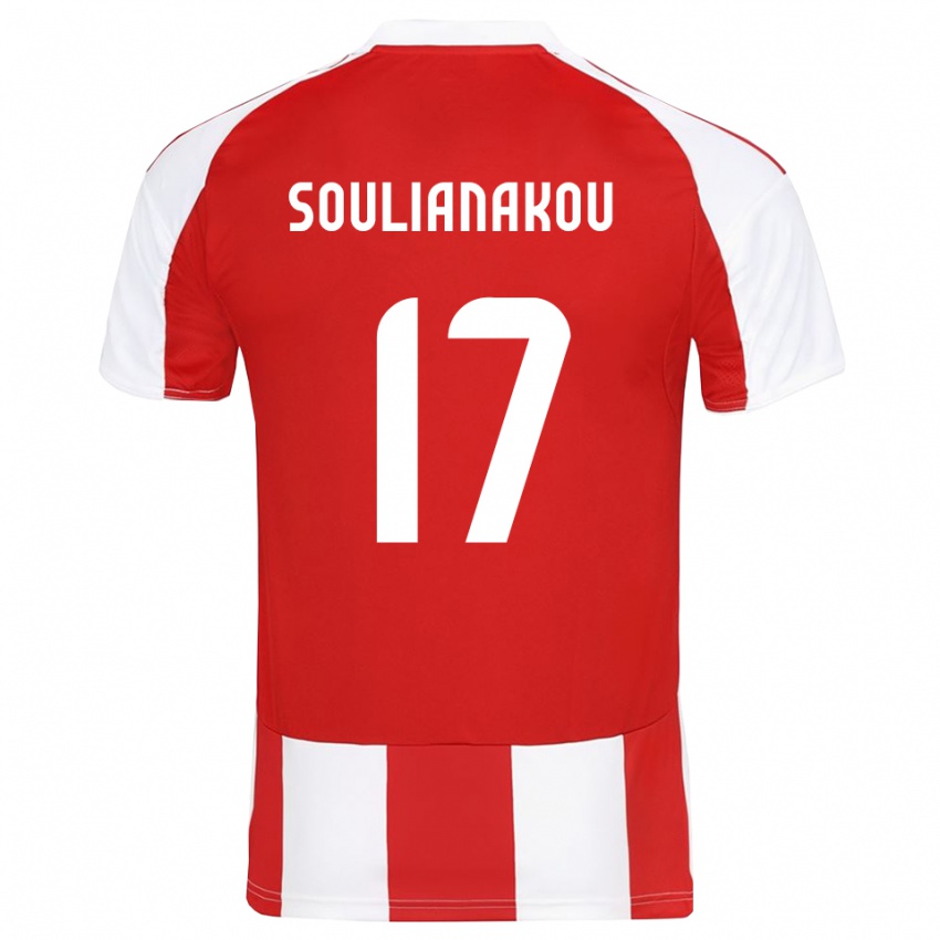 גברים Stelio Soulianakou #17 אדום לבן ג'רזי ביתית 2025/26 חולצה קצרה