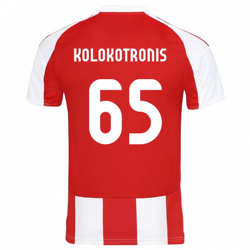 גברים פטרוס קולוקוטרוניס #65 אדום לבן ג'רזי ביתית 2025/26 חולצה קצרה