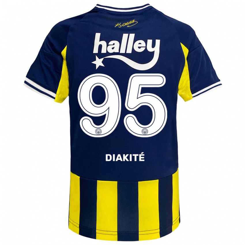 גברים מרים דיאקיטה #95 צהוב כחול נייבי לבן ג'רזי ביתית 2025/26 חולצה קצרה