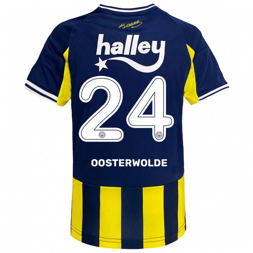 גברים ג'יידן אוסטרוולדה #24 צהוב כחול נייבי לבן ג'רזי ביתית 2025/26 חולצה קצרה