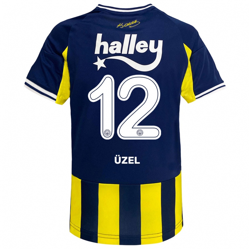 גברים Nevzat Üzel #12 צהוב כחול נייבי לבן ג'רזי ביתית 2025/26 חולצה קצרה