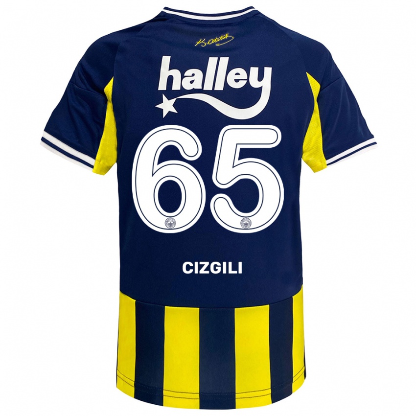 גברים Muharrem Cizgili #65 צהוב כחול נייבי לבן ג'רזי ביתית 2025/26 חולצה קצרה