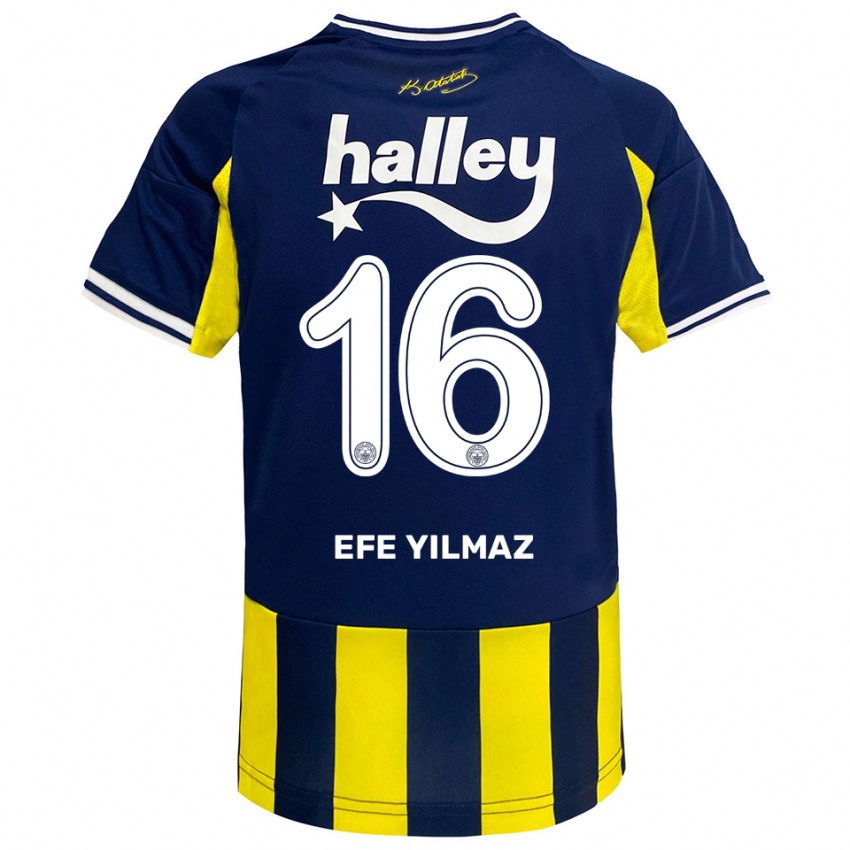 גברים Efe Yılmaz #16 צהוב כחול נייבי לבן ג'רזי ביתית 2025/26 חולצה קצרה