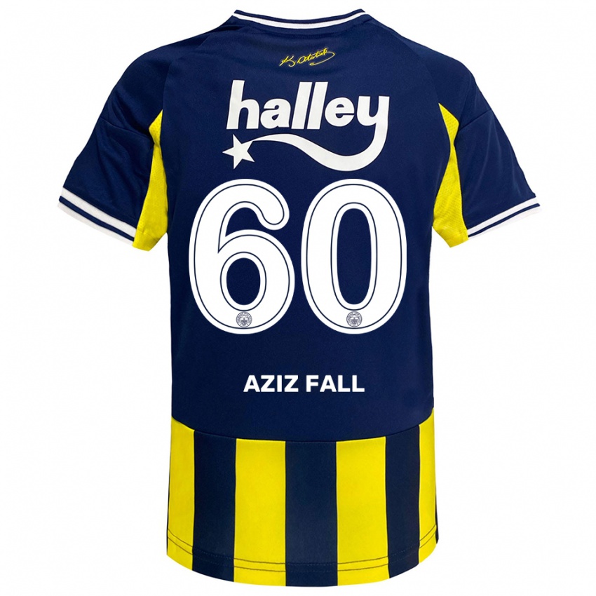 גברים אבדו עזיז פאל #60 צהוב כחול נייבי לבן ג'רזי ביתית 2025/26 חולצה קצרה
