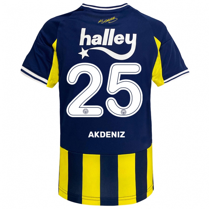 גברים Zeynep Akdeniz #25 צהוב כחול נייבי לבן ג'רזי ביתית 2025/26 חולצה קצרה