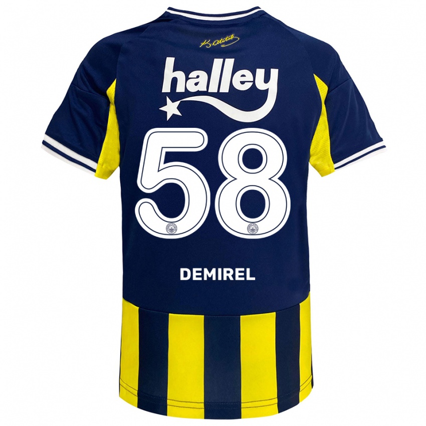 גברים Görkem Demirel #58 צהוב כחול נייבי לבן ג'רזי ביתית 2025/26 חולצה קצרה