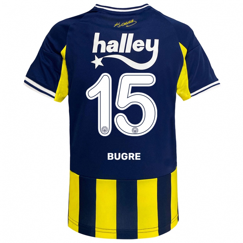 גברים Azumah Bugre #15 צהוב כחול נייבי לבן ג'רזי ביתית 2025/26 חולצה קצרה