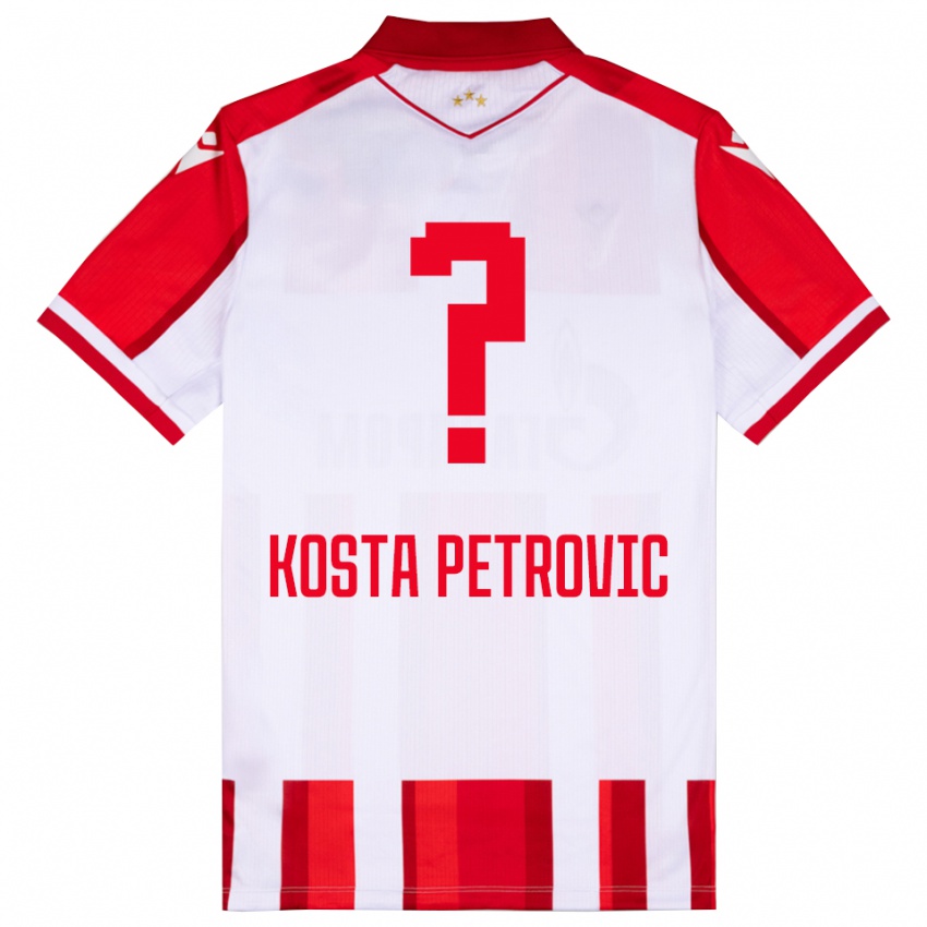 גברים Kosta Petrovic #0 אדום לבן ג'רזי ביתית 2025/26 חולצה קצרה