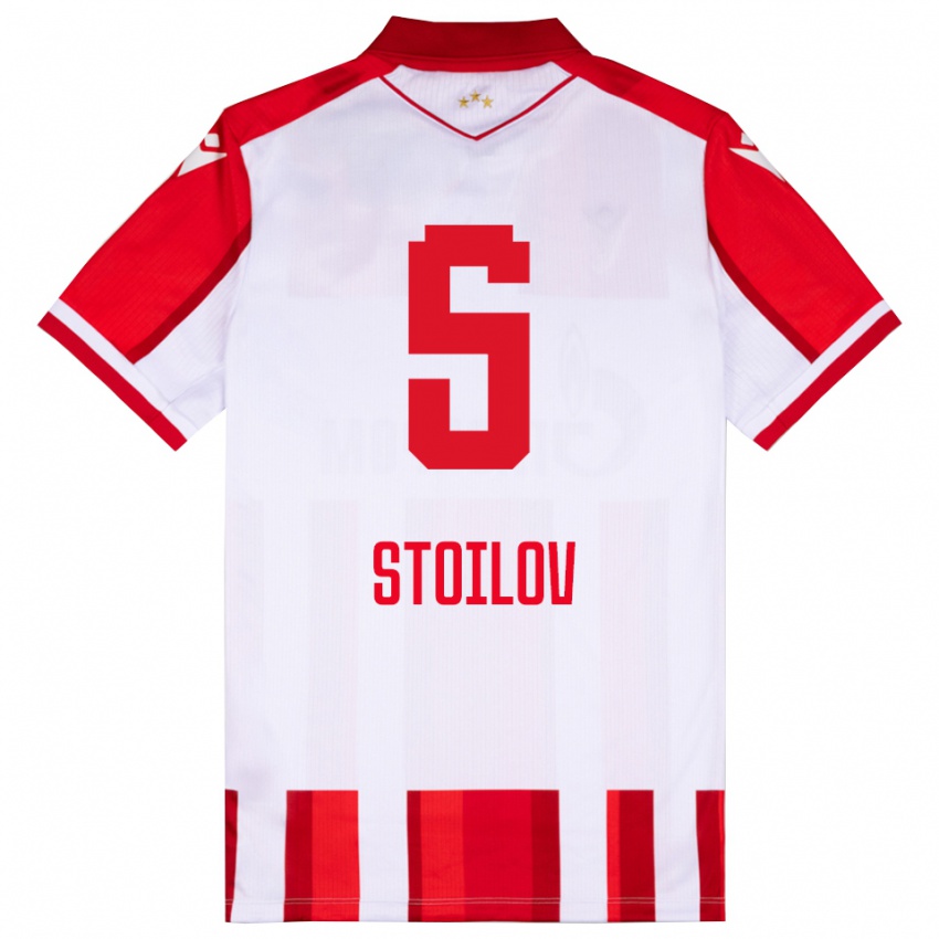 גברים ריסטה סטוילוב #5 אדום לבן ג'רזי ביתית 2025/26 חולצה קצרה