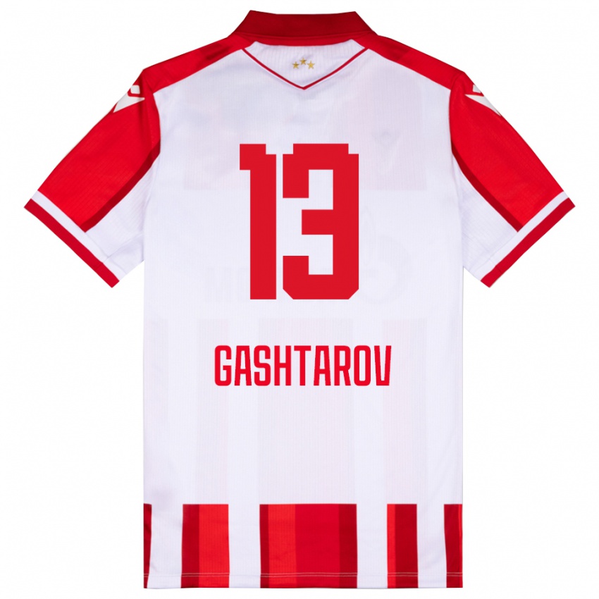 גברים Matej Gashtarov #13 אדום לבן ג'רזי ביתית 2025/26 חולצה קצרה