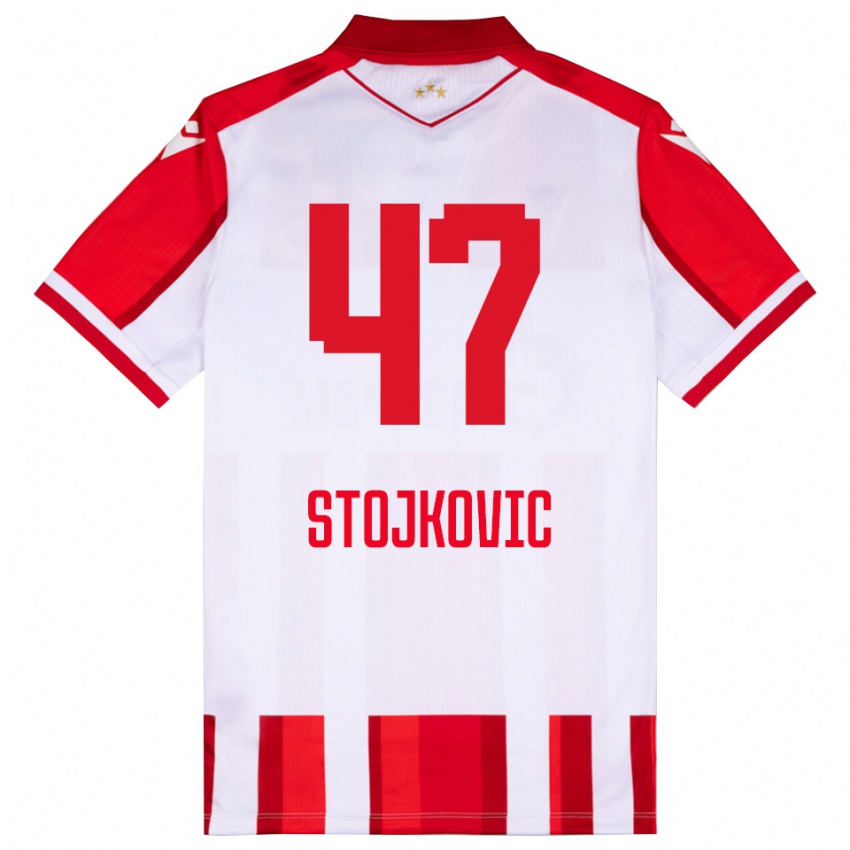 גברים סטרהינג׳ה סטויקוביץ' #47 אדום לבן ג'רזי ביתית 2025/26 חולצה קצרה