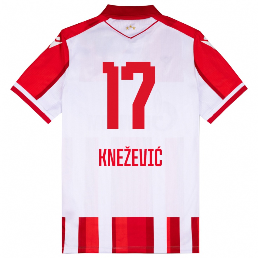 גברים Minja Knežević #17 אדום לבן ג'רזי ביתית 2025/26 חולצה קצרה