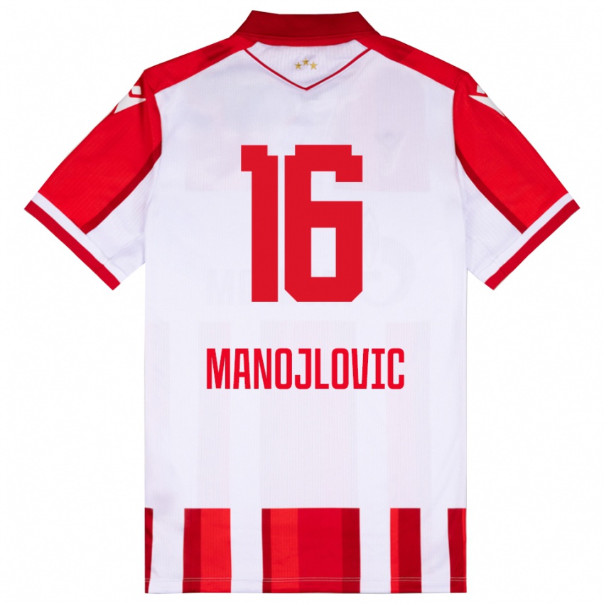גברים פיטר מנוילוביץ׳ #16 אדום לבן ג'רזי ביתית 2025/26 חולצה קצרה
