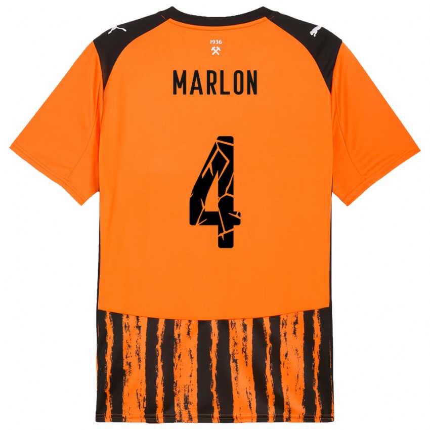 גברים Marlon #4 כתום שחור ג'רזי ביתית 2025/26 חולצה קצרה